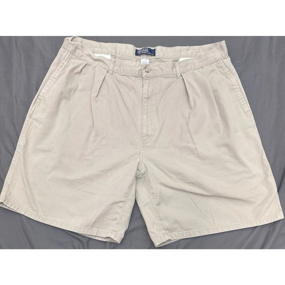 Polo Ralph Lauren Chino Shorts Men’s 39 Beige Pleated Classic 8.5” Inseam